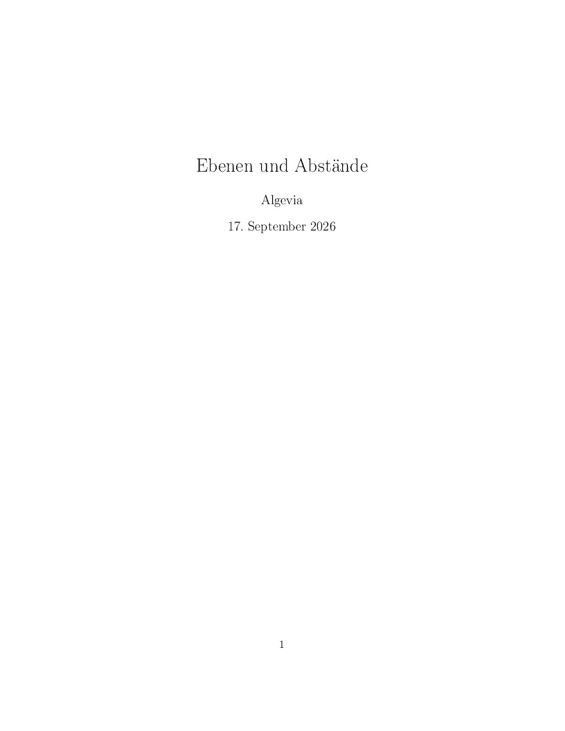 Cover: Planes and distances