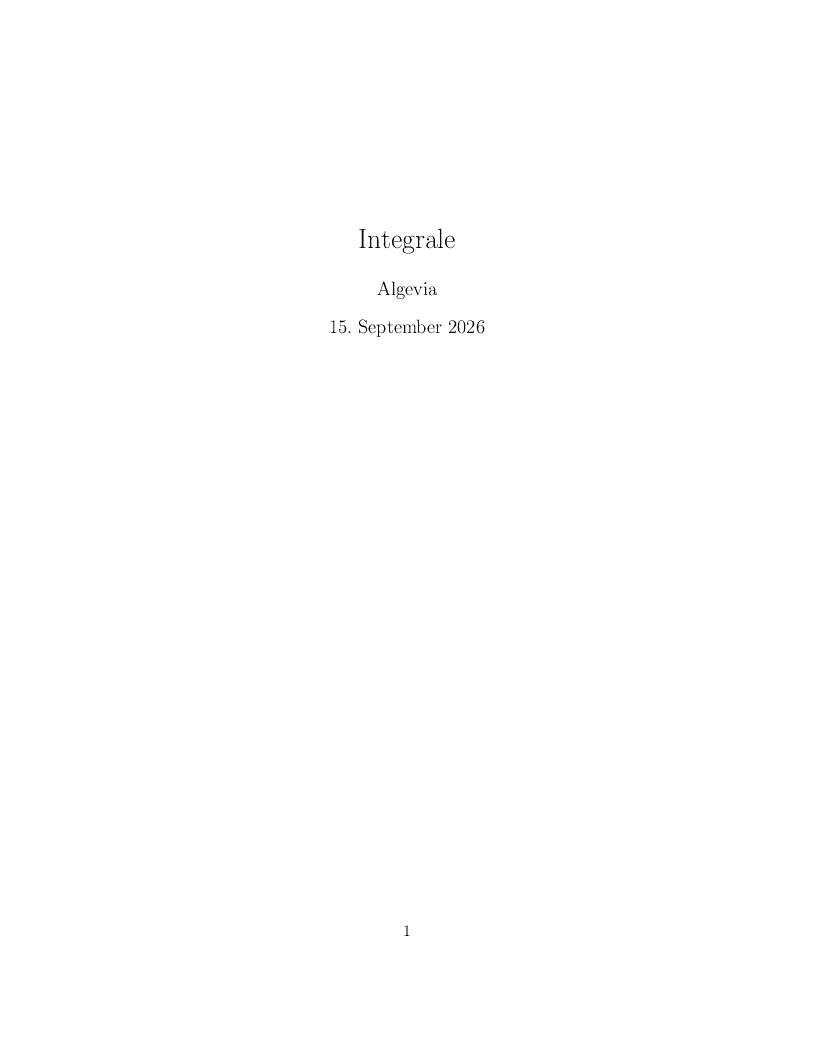 Titelseite: Integrale