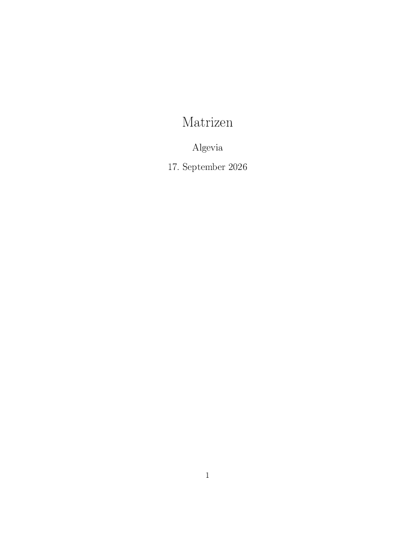 Cover: Matrices